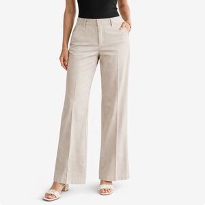 Talbots Neutral Wide-Leg Pants in Light Beige